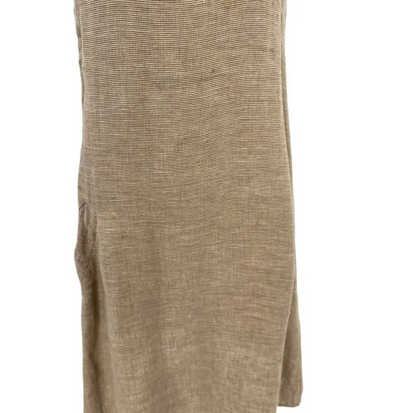 FLAX 100%‎ Linen Shift Dress Sleeveless Relaxed Fit Beige Tan Size XS - Picture 4 of 13
